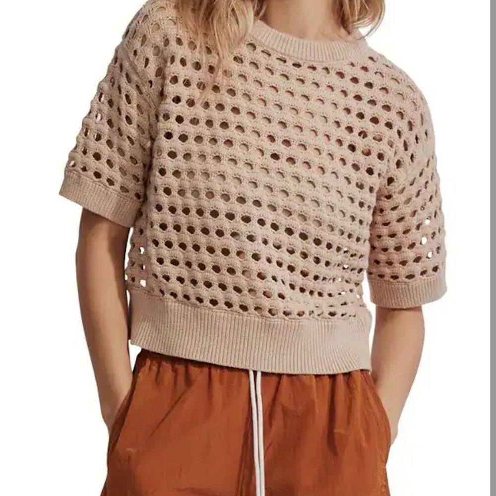 Varley claybourne open stitch sweater Small